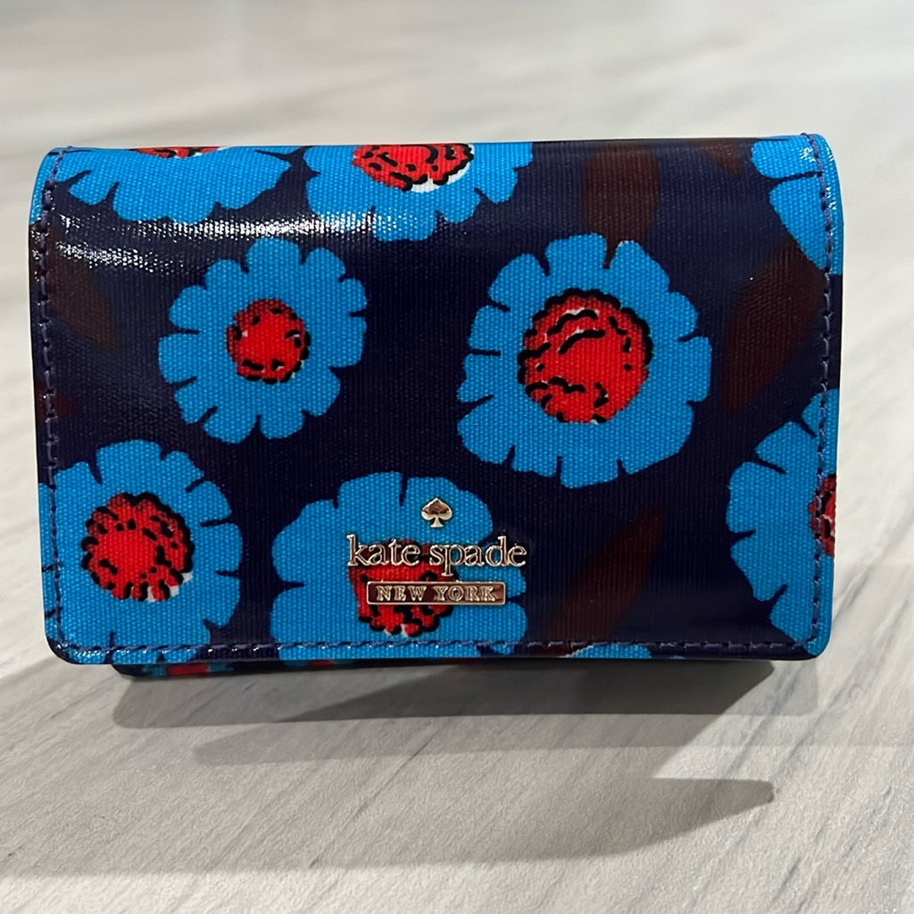 Never Used! Kate Spade Coated Fabric & Leather Small Wallet